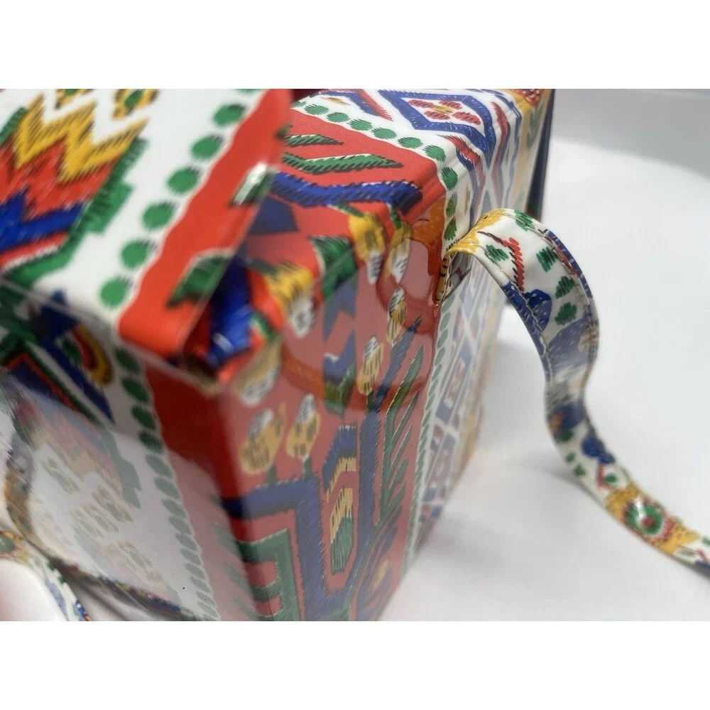 Vintage Boho Large Diaper Bag Patterned Box Retro Multicolor Crossbody Tote
